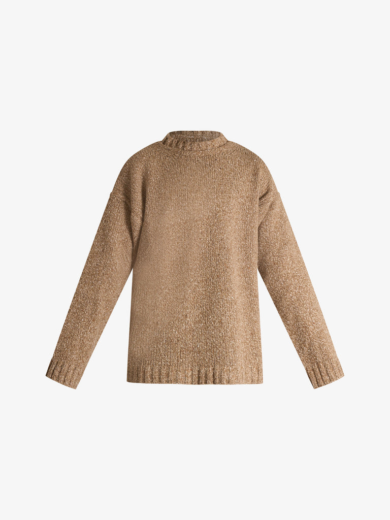 AMARANTO maglia texute morbida uomo beige lana
