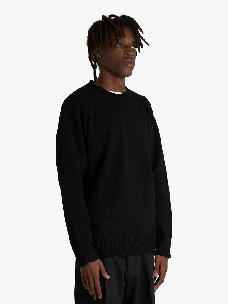 AMARANTO maglia a maniche lunghe uomo nero lana