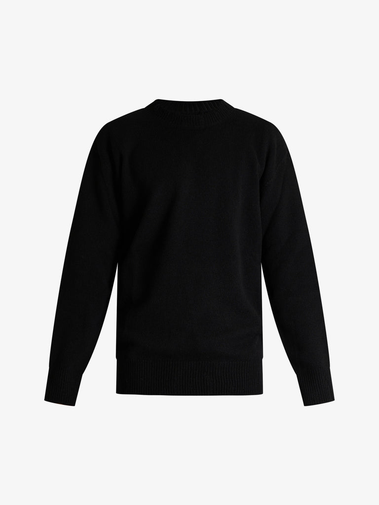 AMARANTO maglia a maniche lunghe uomo nero lana