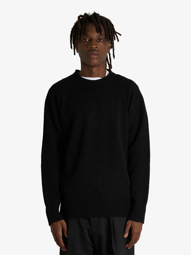 AMARANTO maglia a maniche lunghe uomo nero lana