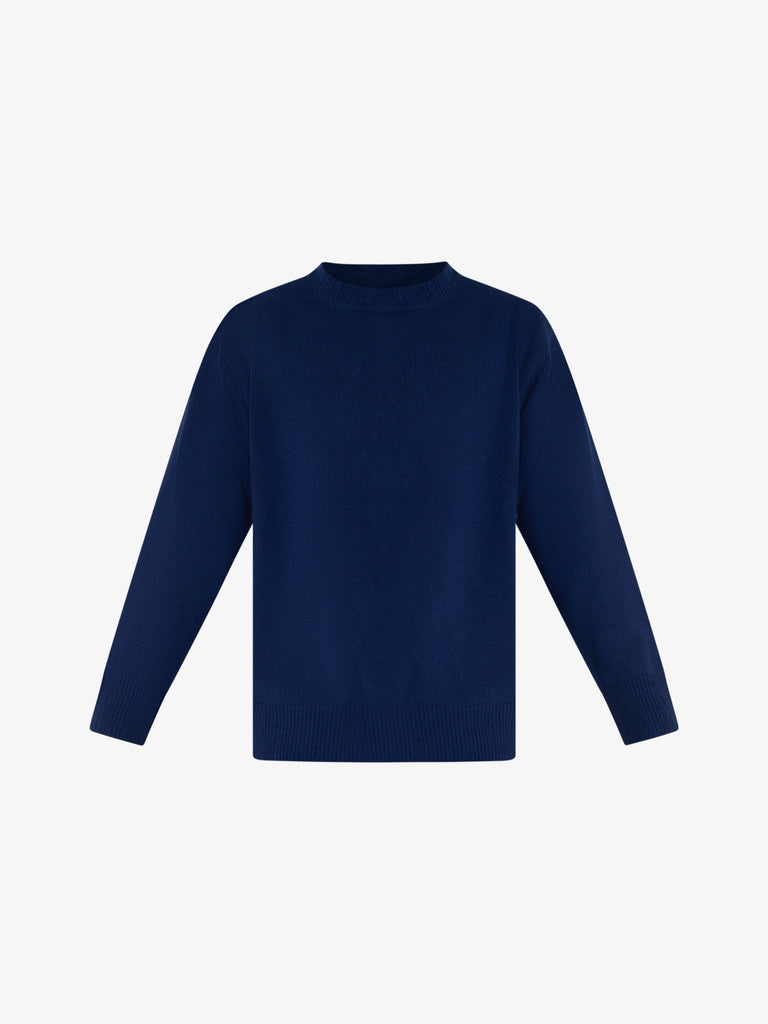 AMARANTO maglia a maniche lunghe uomo blu lana