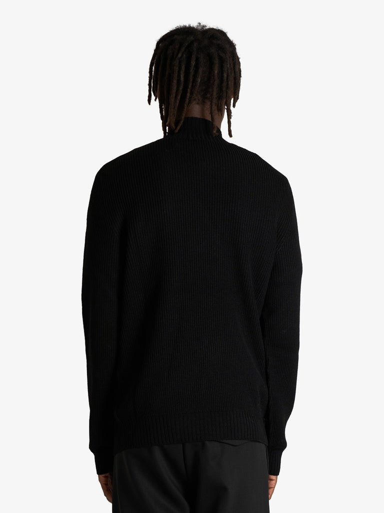 AMARANTO maglia a collo alto uomo nero lana