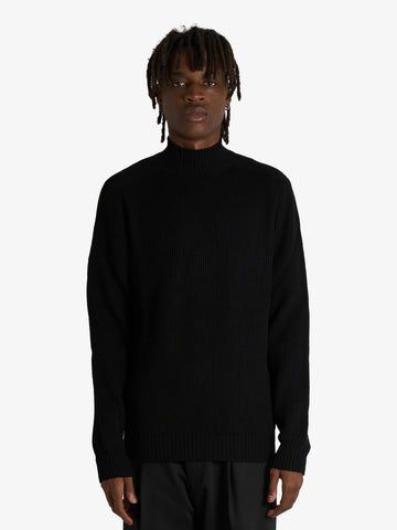 AMARANTO maglia a collo alto uomo nero lana