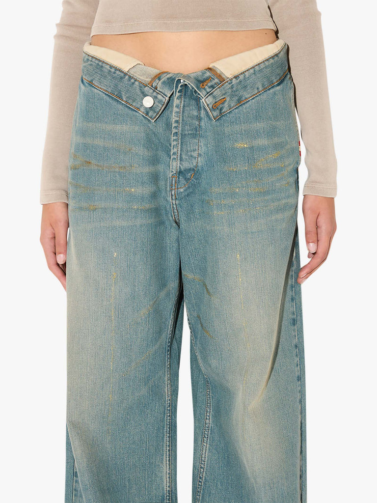 AMISH jeans roll up donna denim cotone