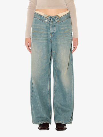 AMISH jeans roll up donna denim cotone