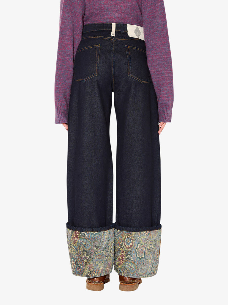 AMISH jeans wider turn raw donna denim cotone