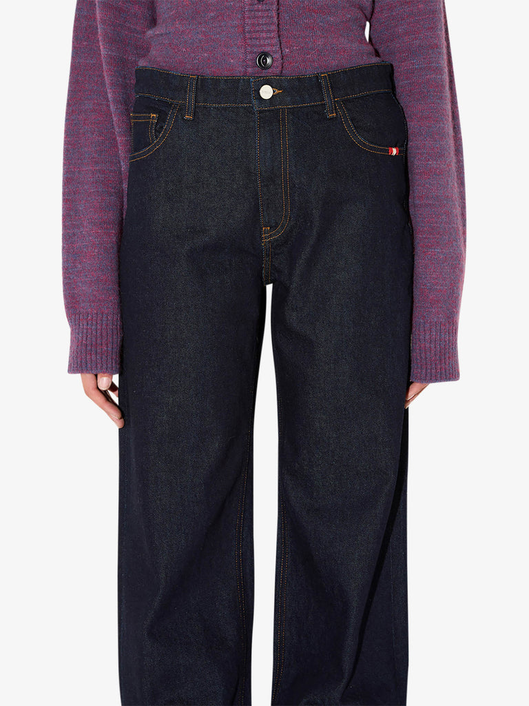 AMISH jeans wider turn raw donna denim cotone