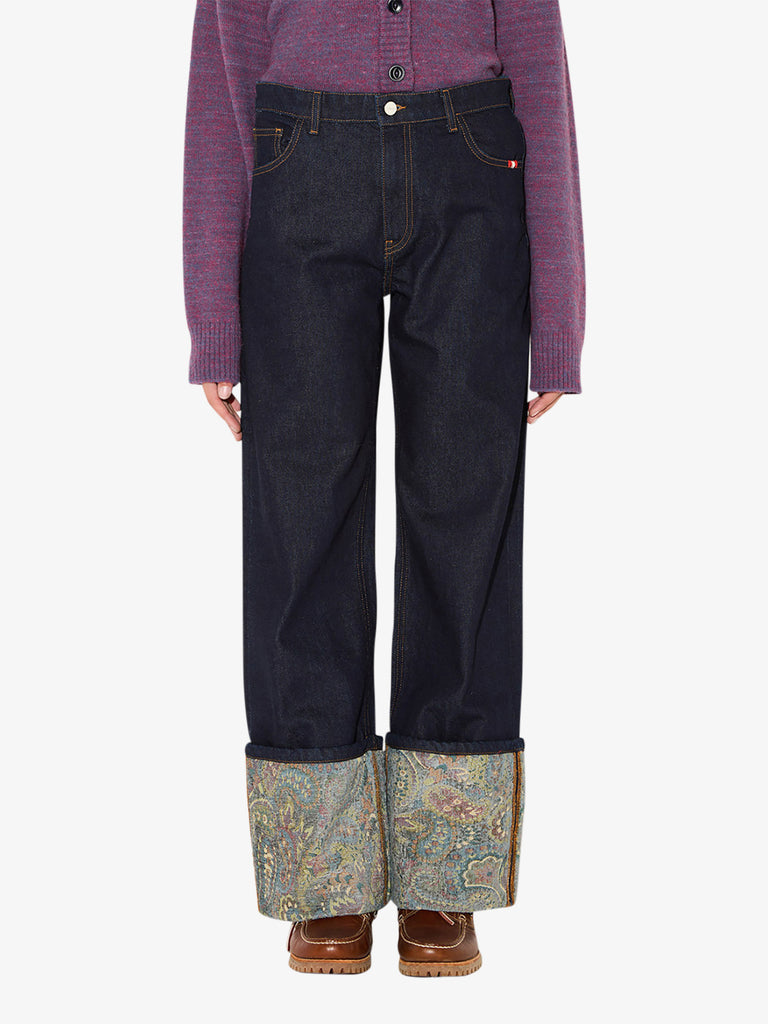 AMISH jeans wider turn raw donna denim cotone