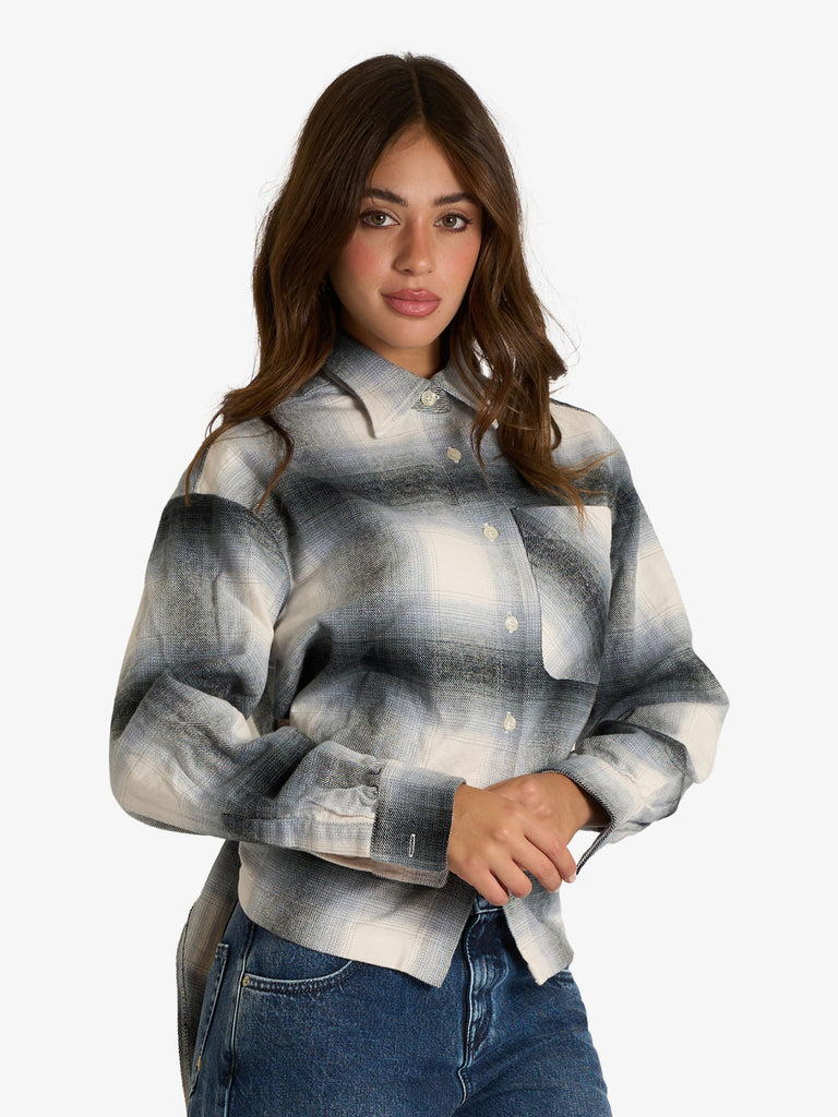 AMISH camicia apron con cut-out donna grigio