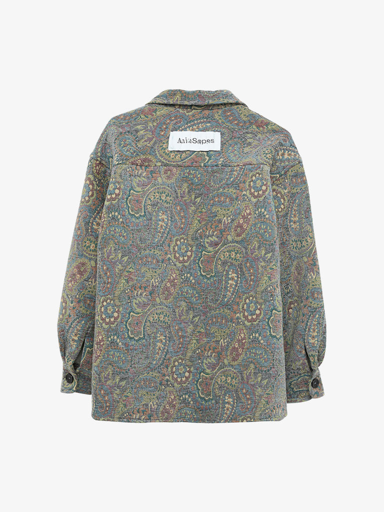 AMISH camicia boxy oversize jacquard uomo grigio