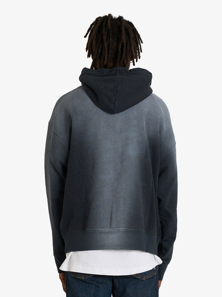 AMISH felpa con cappuccio spray used con logo uomo nero cotone