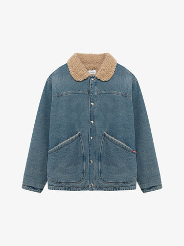 AMISH giubbotto in denim con shearling uomo