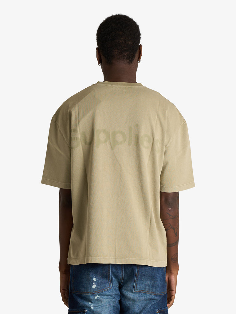 AMISH t-shirt cropped shadow con logo uomo verde