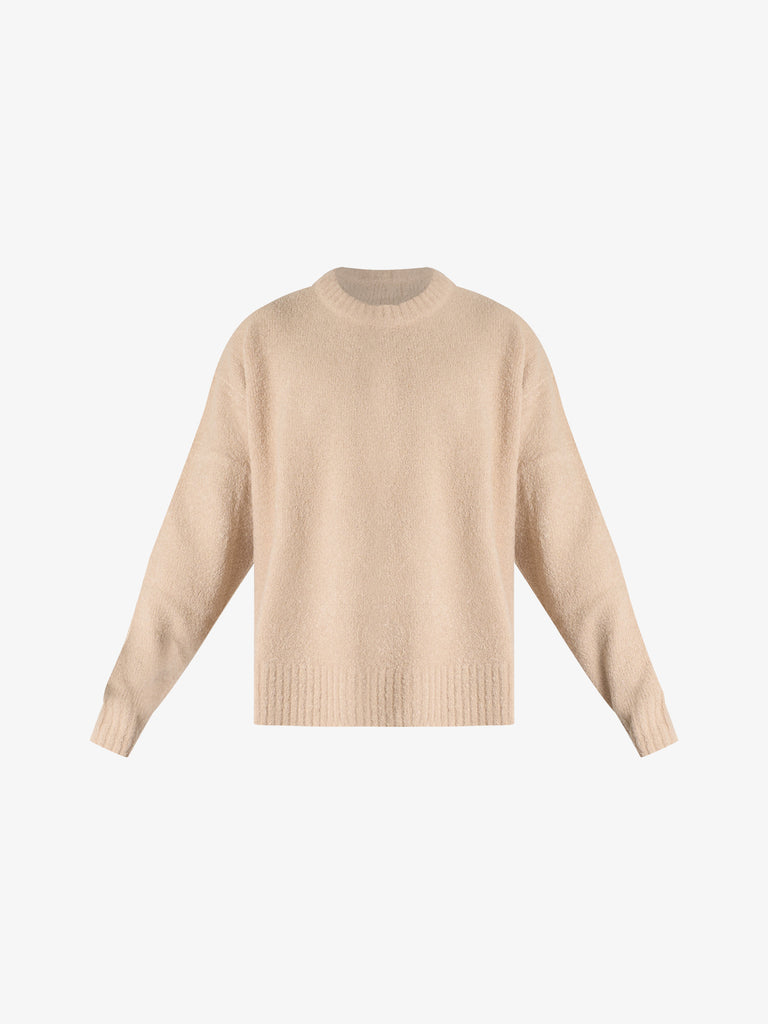 AMISH maglia pullover in bouclè uomo beige