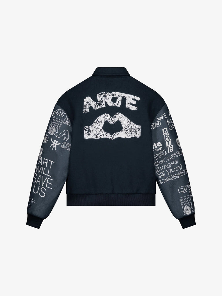 ARTE ANTWERP giubbotto graffiti varsity uomo blu lana