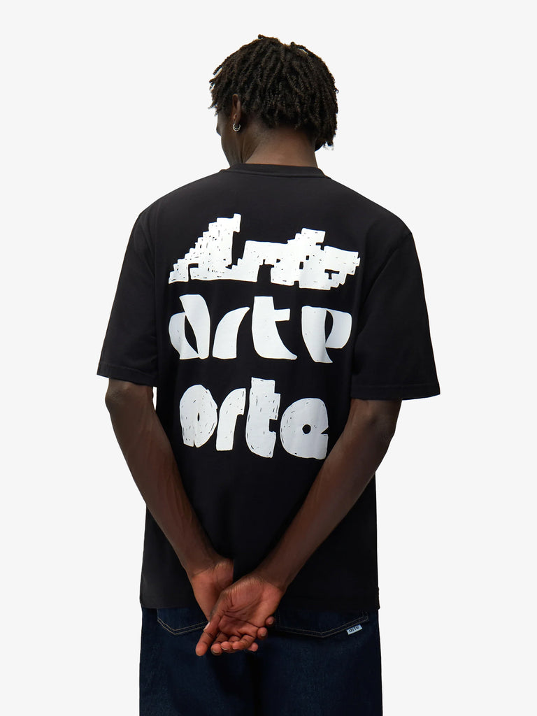 ARTE ANTWERP t-shirt multi arte print uomo nero cotone