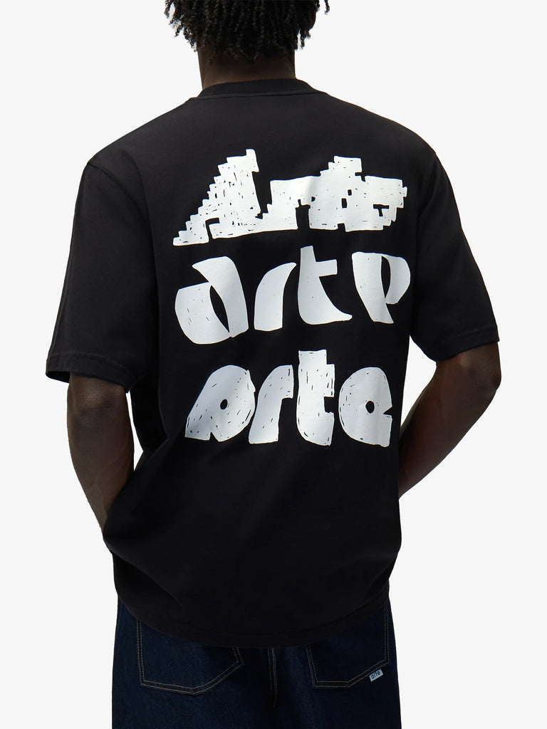 ARTE ANTWERP t-shirt multi arte print uomo nero cotone