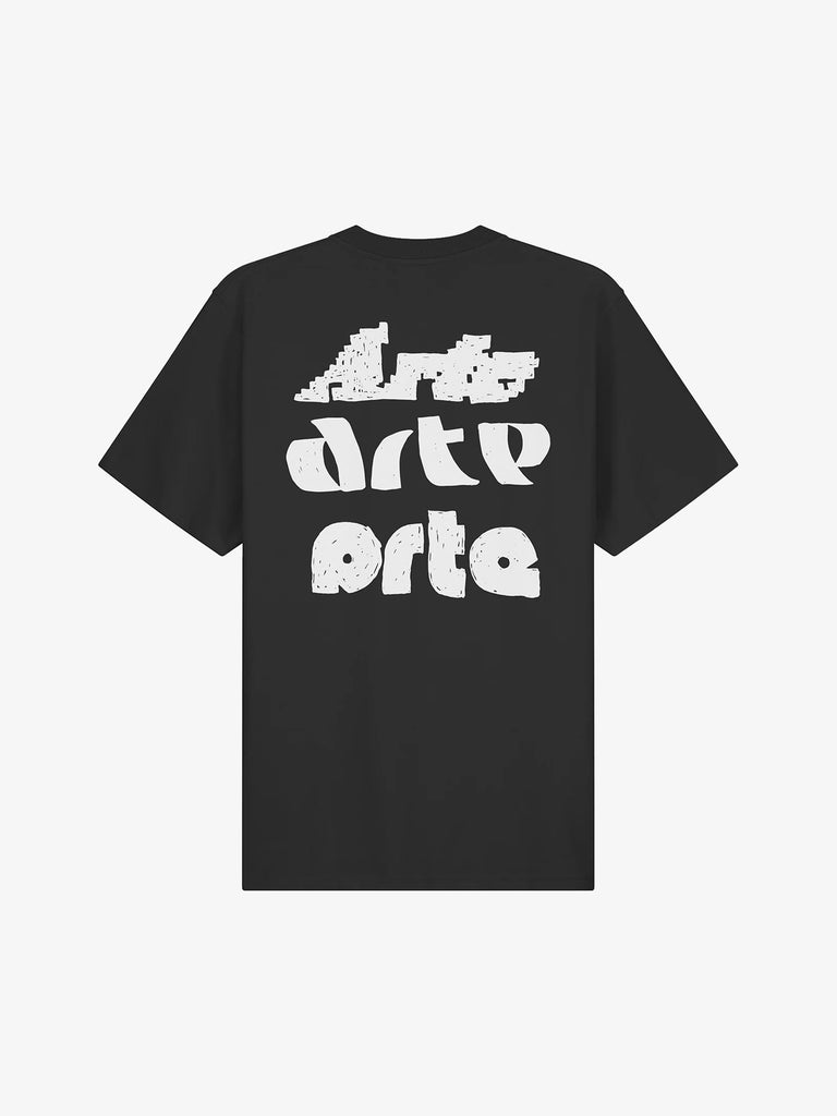 ARTE ANTWERP t-shirt multi arte print uomo nero cotone
