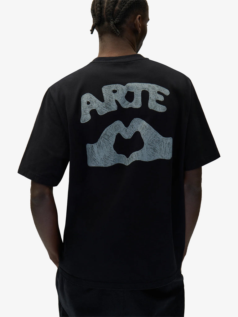 ARTE ANTWERP t-shirt diels scribble uomo nero cotone