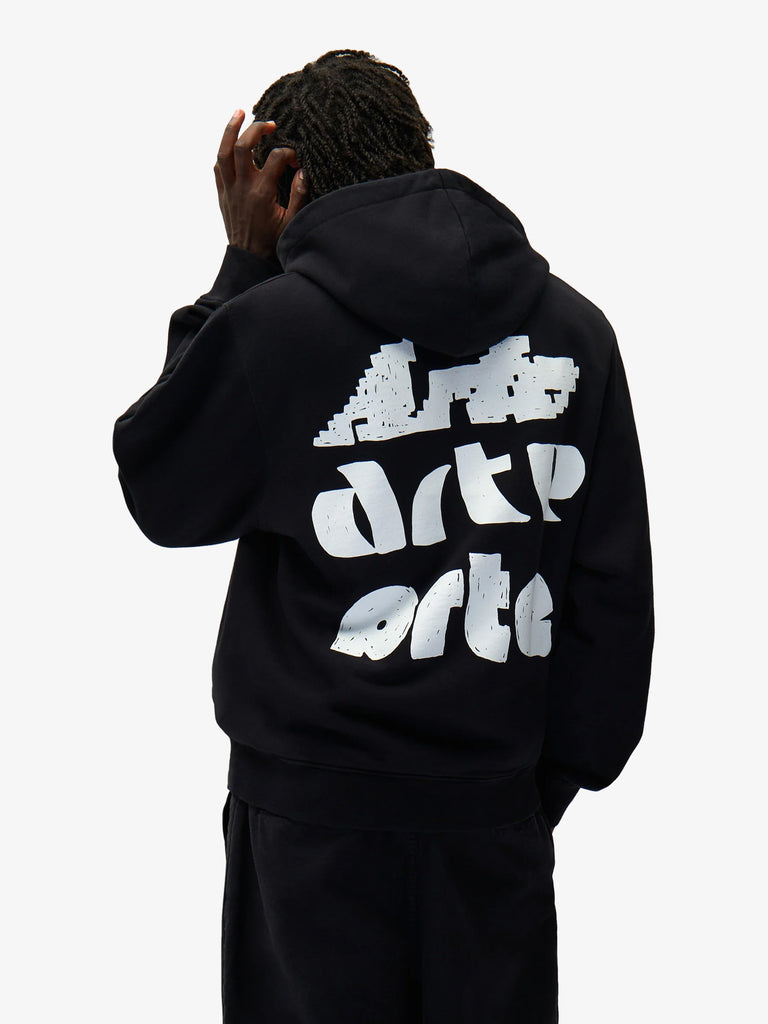 ARTE ANTWERP felpa con cappuccio multi arte print uomo nero