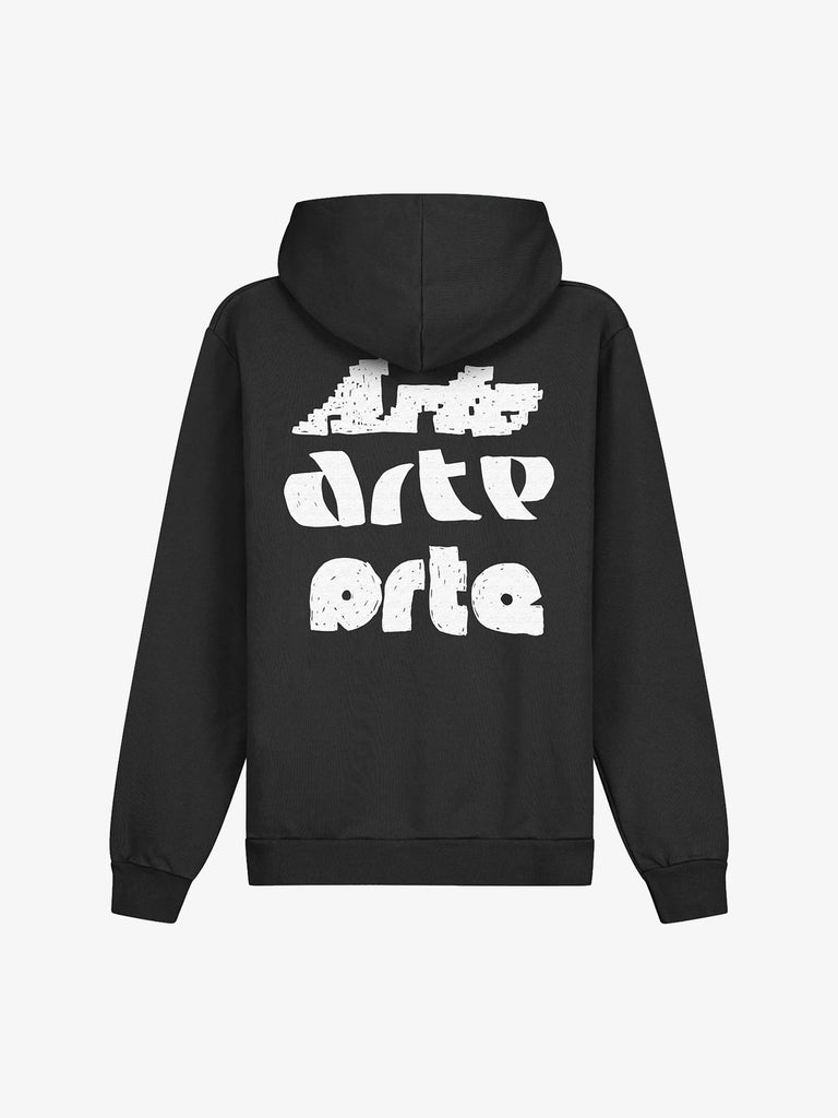 ARTE ANTWERP felpa con cappuccio multi arte print uomo nero