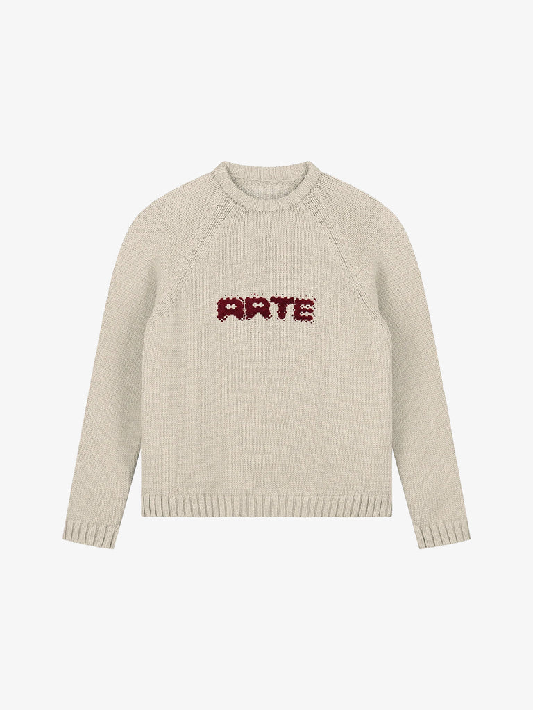 ARTE ANTWERP maglione pixel front uomo beige cotone