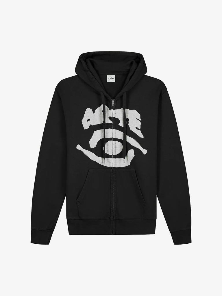 ARTE ANTWERP felpa con cappuccio eye front uomo nero