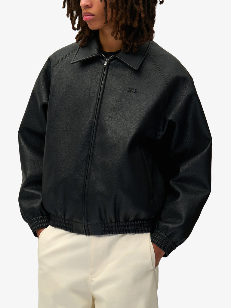 ARTE ANTWERP giubbotto basic leather uomo nero