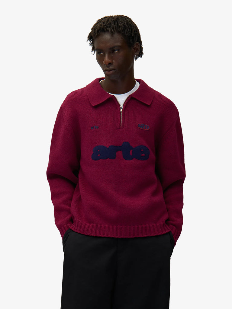 ARTE ANTWERP polo uomo bordeaux lana
