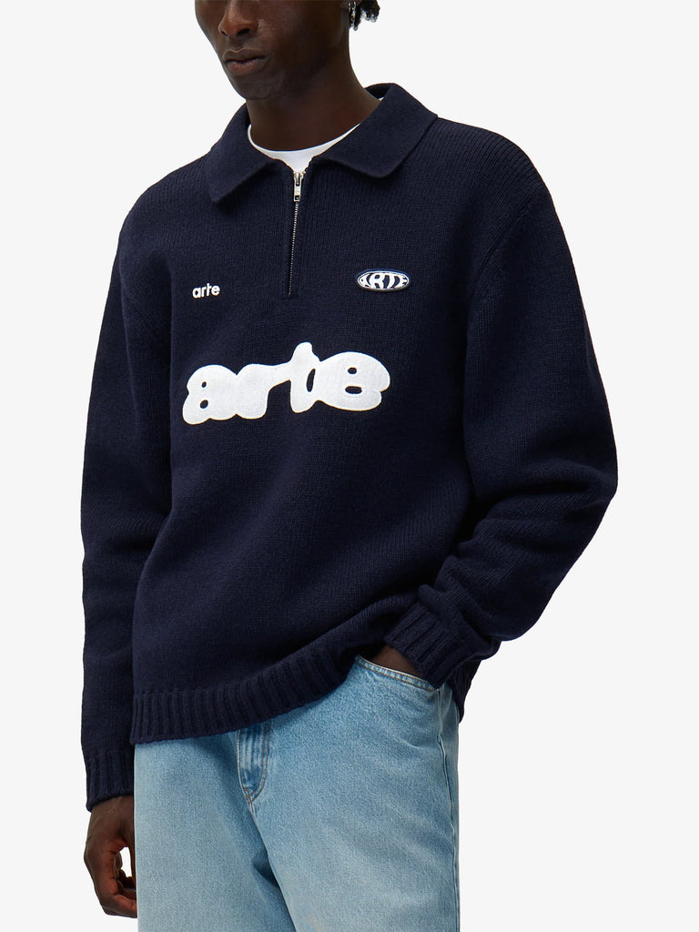 ARTE ANTWERP polo uomo blu lana