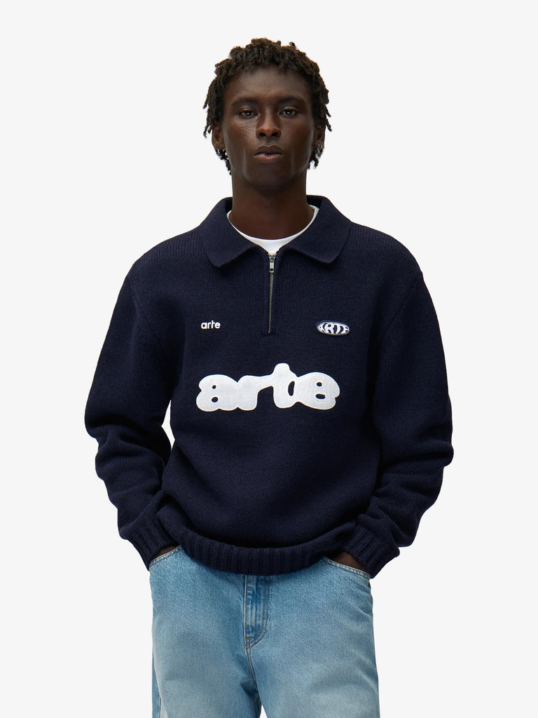 ARTE ANTWERP polo uomo blu lana
