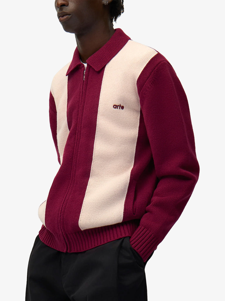 ARTE ANTWERP cardigan uomo bordeaux lana
