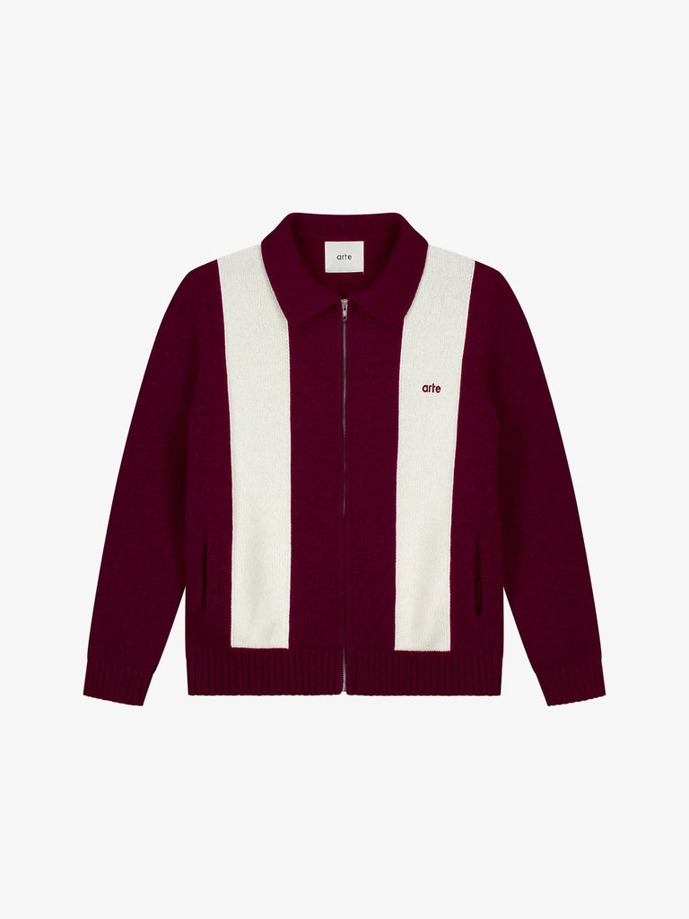 ARTE ANTWERP cardigan uomo bordeaux lana