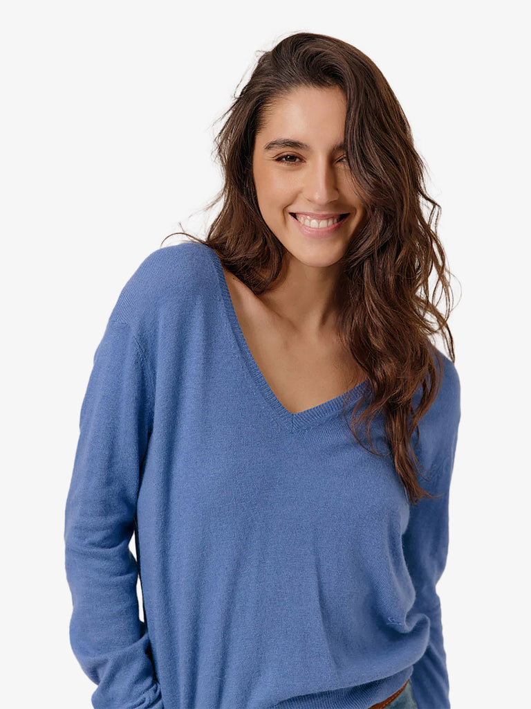 ARTLOVE maglia a maniche lunghe eden donna blu viscosa