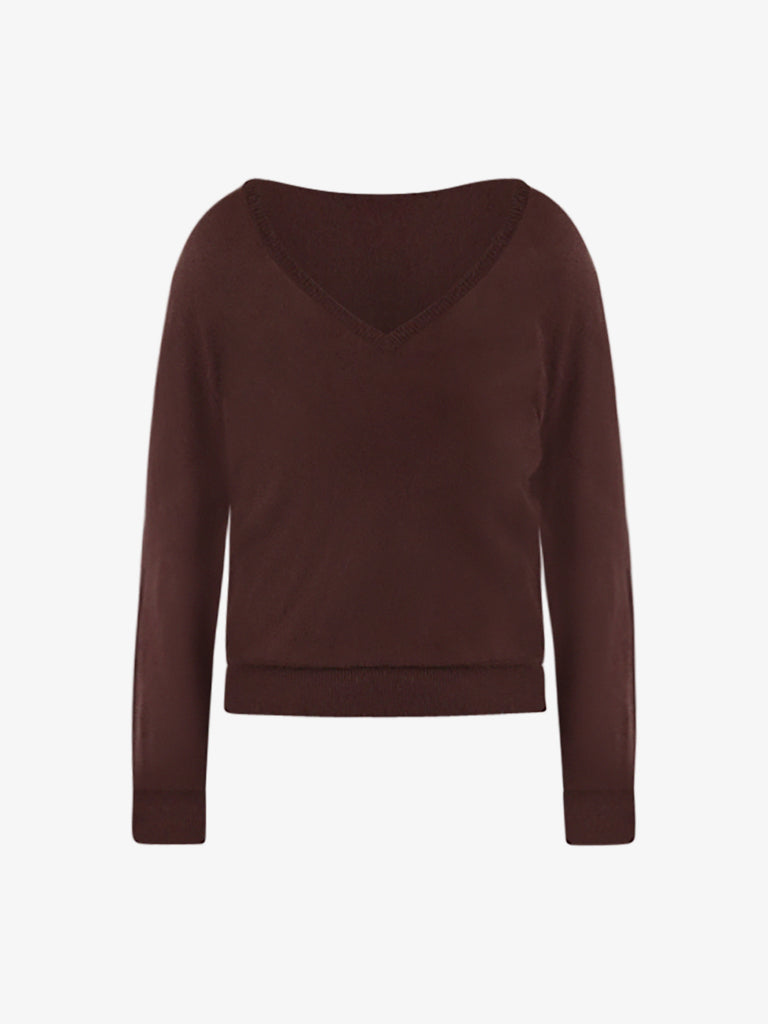 ARTLOVE maglia a maniche lunghe eden donna marrone viscosa