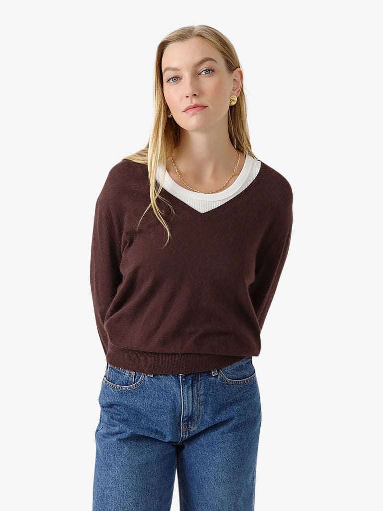 ARTLOVE maglia a maniche lunghe eden donna marrone viscosa