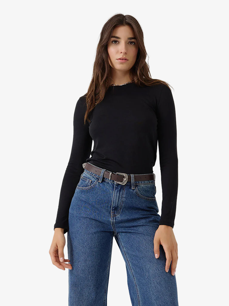 ARTLOVE maglia a maniche lunghe angie donna nero tencel