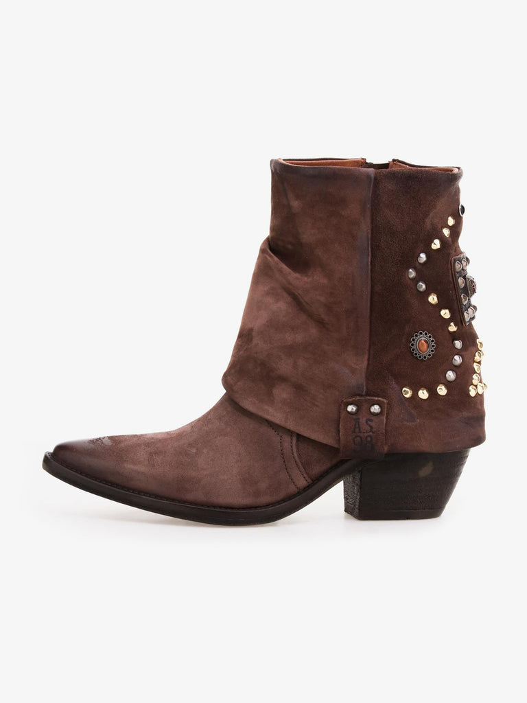A.S.98 stivaletti donna caneva pelle marrone
