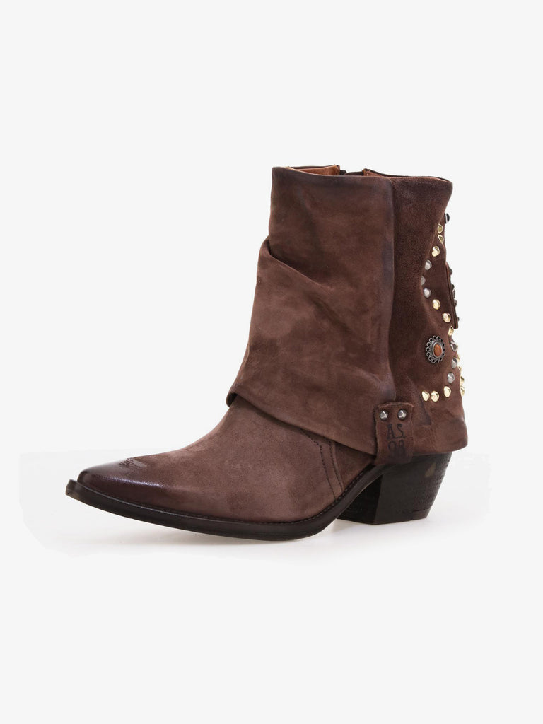 A.S.98 stivaletti donna caneva pelle marrone