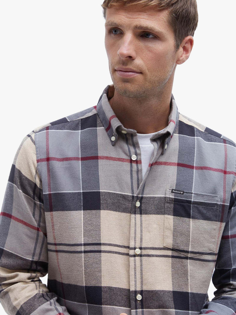 BARBOUR camicia edderton dal taglio sartoriale uomo grigio
