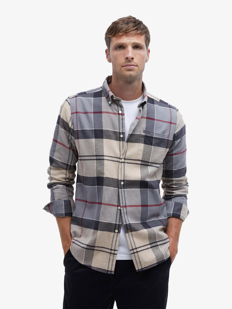 BARBOUR camicia edderton dal taglio sartoriale uomo grigio
