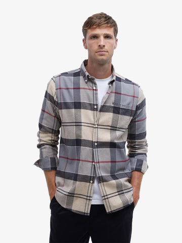 BARBOUR camicia edderton dal taglio sartoriale uomo grigio