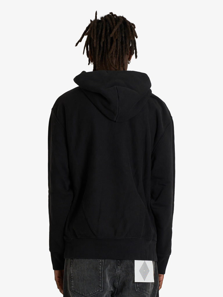 CHAMPION felpa con cappuccio reverse weave con interno felpato uomo nero