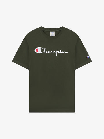 CHAMPION t-shirt reverse weave uomo verde cotone