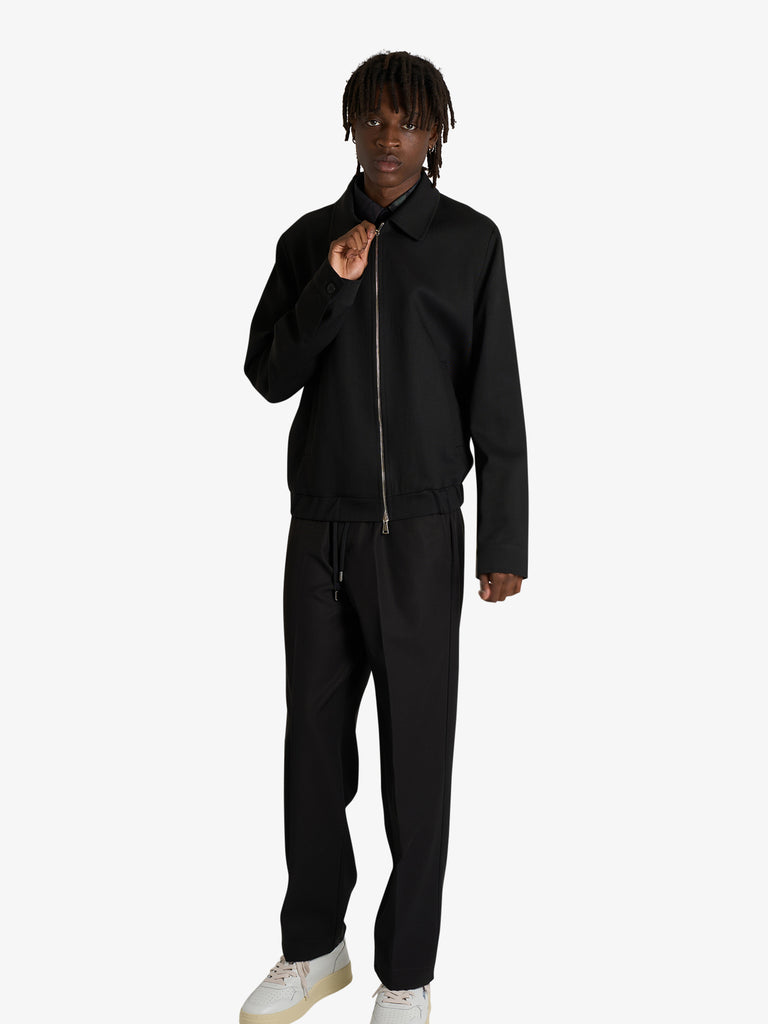 COSTUMEIN blazer polov con zip uomo nero lana