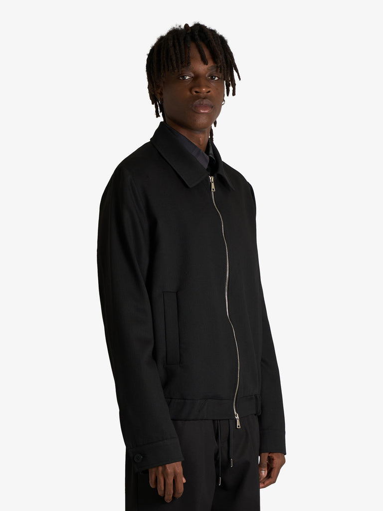 COSTUMEIN blazer polov con zip uomo nero lana