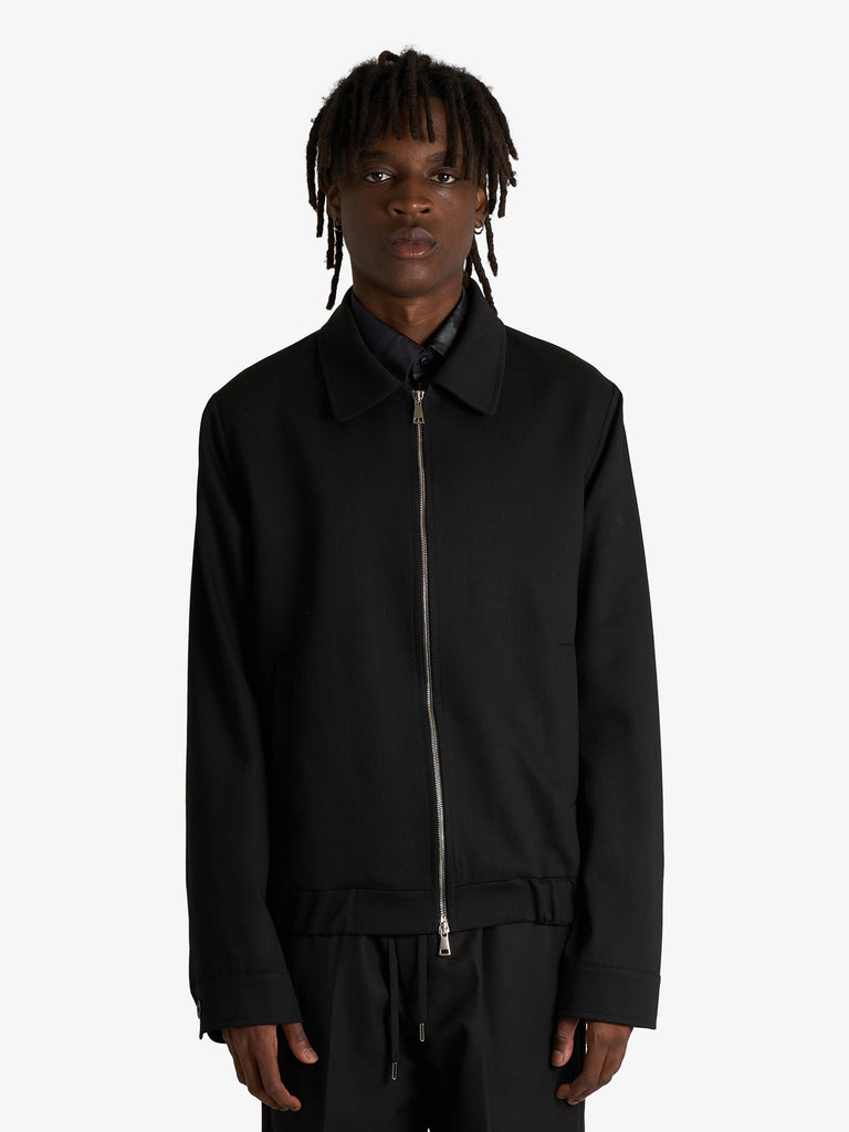 COSTUMEIN blazer polov con zip uomo nero lana
