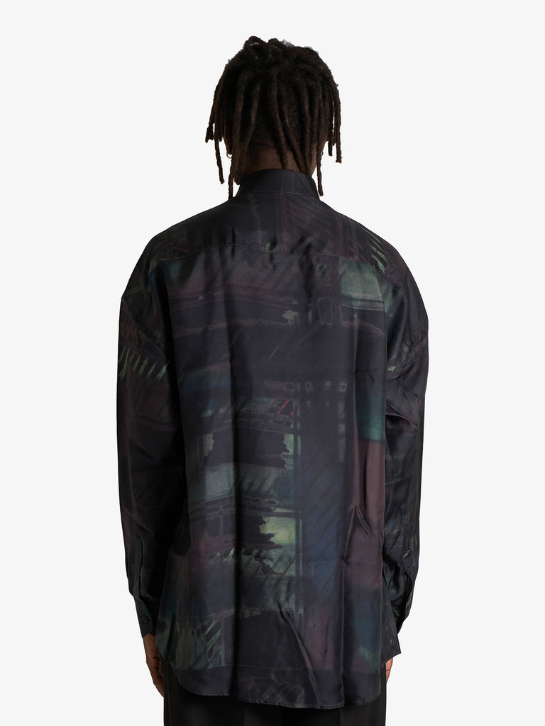 COSTUMEIN camicia valentino base stampata uomo blu