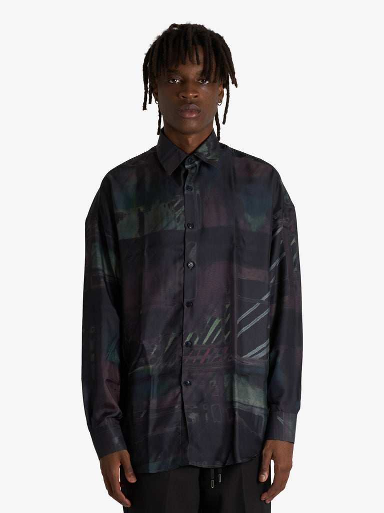 COSTUMEIN camicia valentino base stampata uomo blu