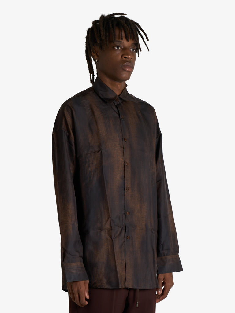 COSTUMEIN camicia valentino base stampata uomo marrone